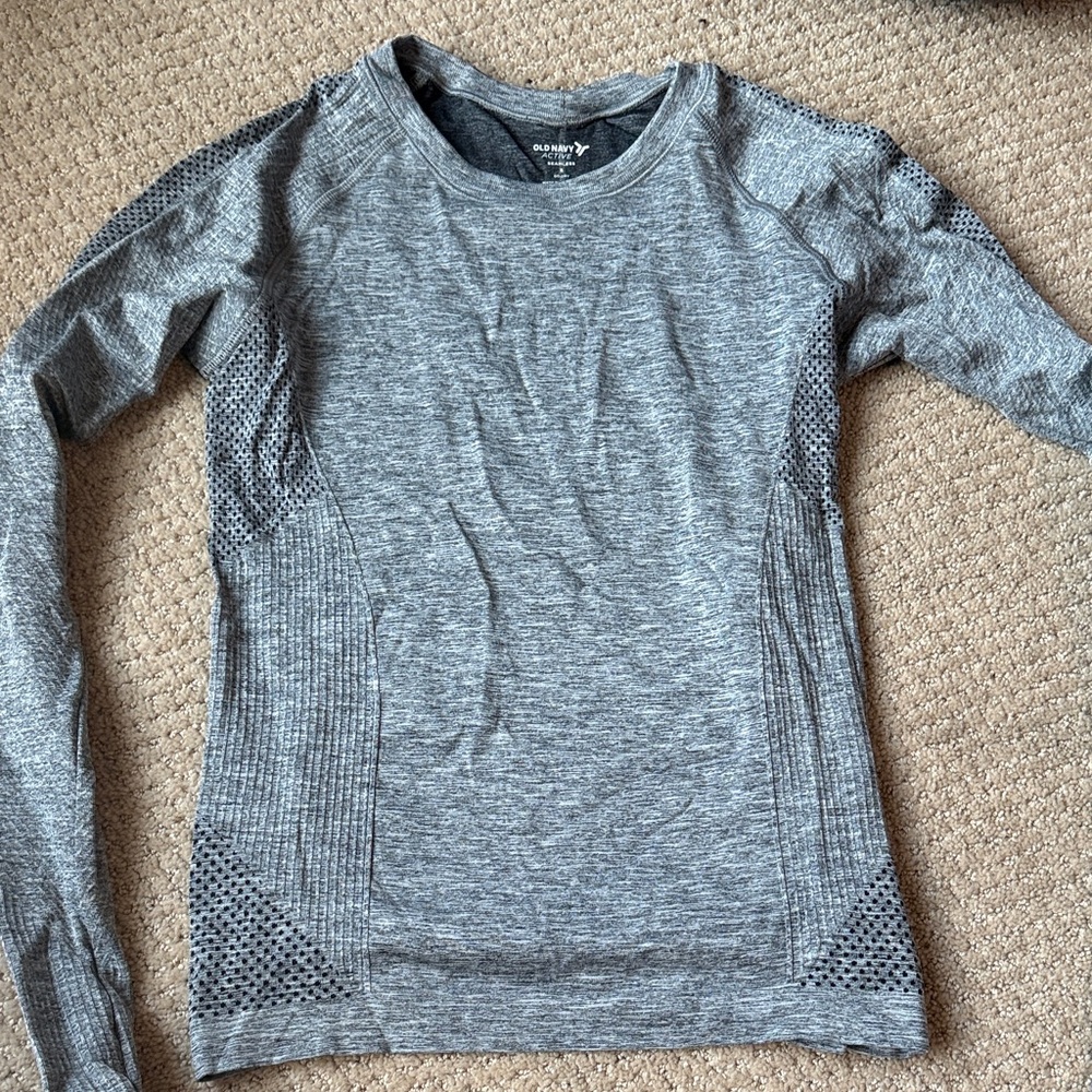 Old Navy Gray Women's Sweatshirt with Mesh Accents